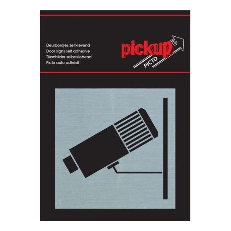 PU-4821 Pickup bord Route Alu Picto - camera bewaking - 8x8 cm