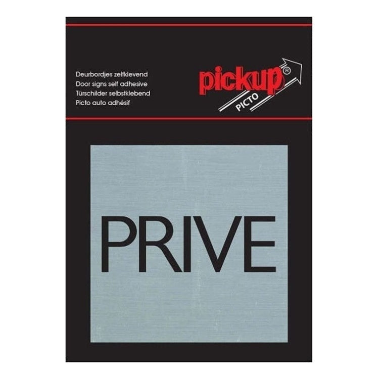 PU-4823 Pickup bord Route Alu Picto - Privé  - 8x8 cm