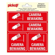 PU-P168-15-4 PickUp sticker - Camerabewaking  - 4 op 1-  15x15 cm
