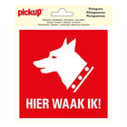 PU-P170-15 PickUp sticker - Hier waak ik - 15x15 cm