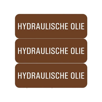 PU-P255 PickUp sticker - 3x bruine sticker met hydraulische olie - 10x3,3 cm