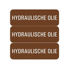 PU-P255 PickUp sticker - 3x bruine sticker met hydraulische olie - 10x3,3 cm