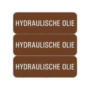 PU-P255 PickUp sticker - 3x bruine sticker met hydraulische olie - 10x3,3 cm