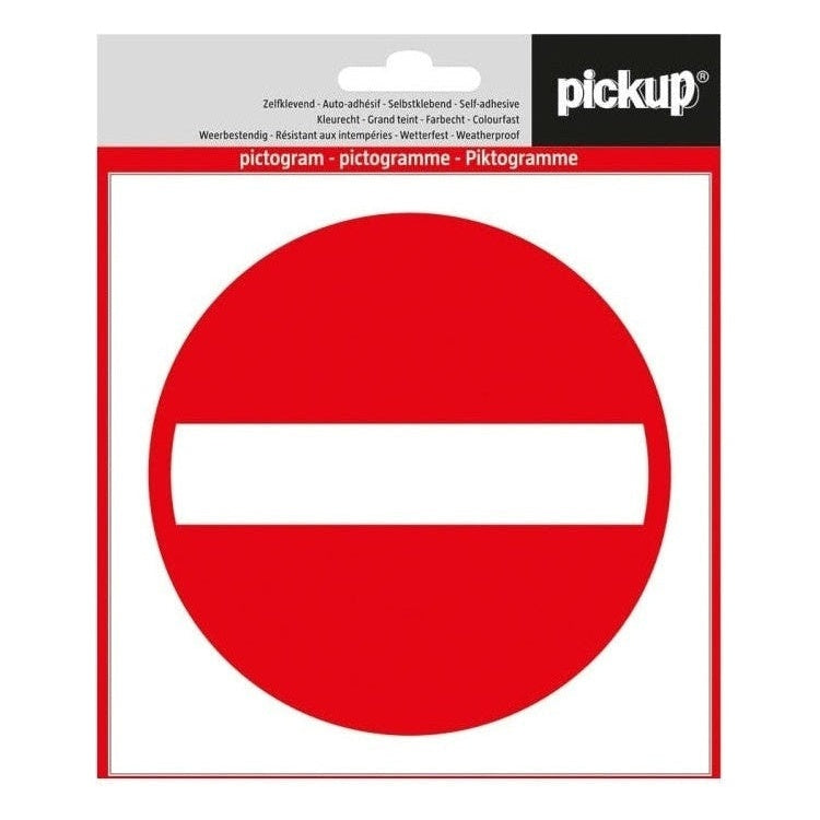 PU-P809-14 Pickup  bord - zelfklevend - verboden toegang - 14x14