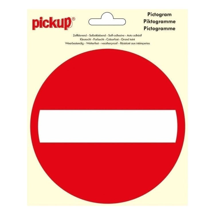 PU-P809-15 Pickup bord -  zelfklevend - verboden toegang - Rond - 15 diameter
