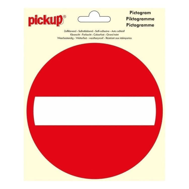 PU-P809-15 Pickup bord -  zelfklevend - verboden toegang - Rond - 15 diameter