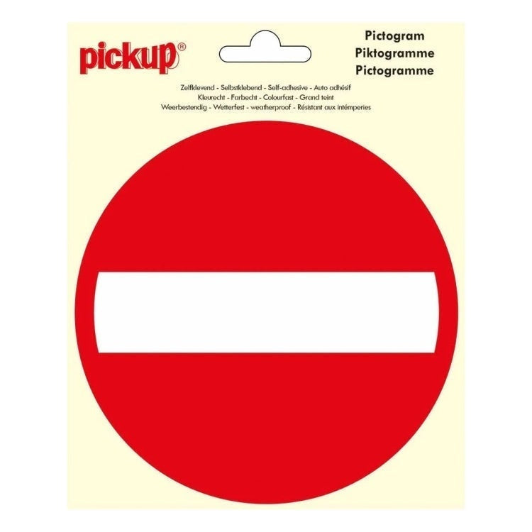 PU-P809-15 Pickup bord -  zelfklevend - verboden toegang - Rond - 15 diameter