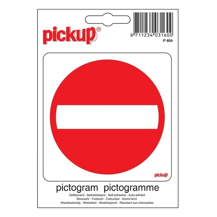 PU-P809 PickUp sticker - Verboden toegang - 10x10 cm