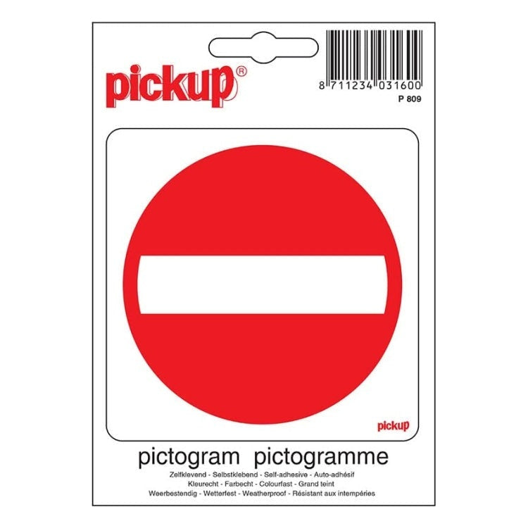 PU-P809 PickUp sticker - Verboden toegang - 10x10 cm
