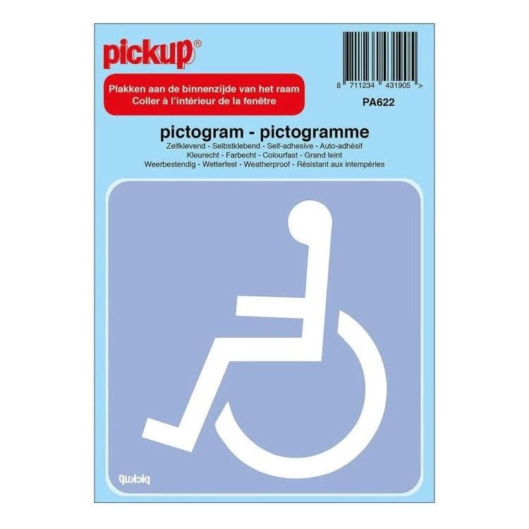 PU-PA622 PickUp pictogram achter glas - Toegankelijk voor rolstoelen - 10x10 cm