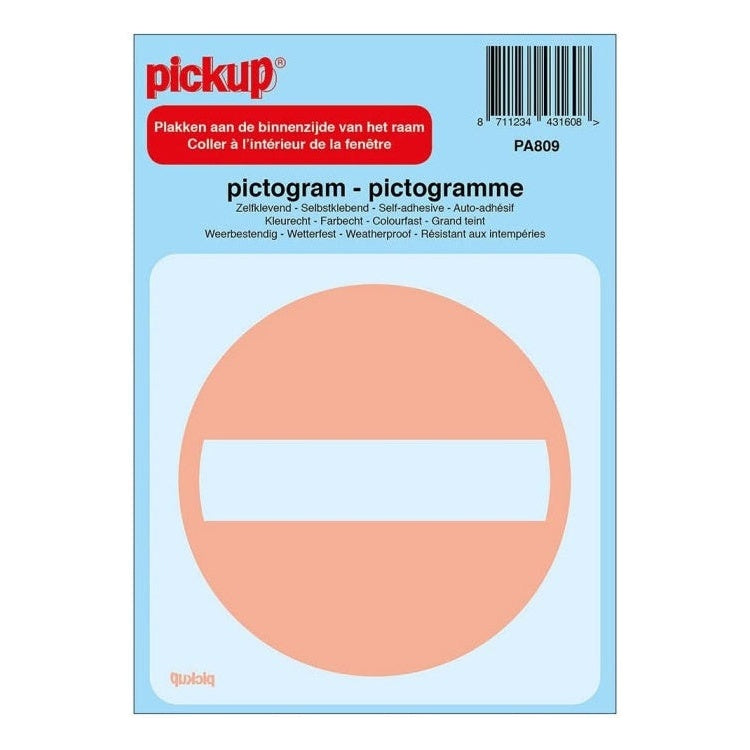PU-PA809 Pickup - pictogram achter glas - verboden toegang -  10x10 cm