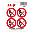 PU-PM801-4 PickUp Sticker - vuur en open vlam verboden - 4 op 1- 4,7 cm