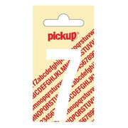 PU-WT-60mm-7 PickUp sticker - Plakcijfer 7 - Nobel - Wit - 60 mm