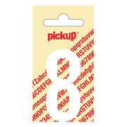 PU-WT-60mm-8 PickUp sticker - Plakcijfer 8 - Nobel - Wit - 60 mm
