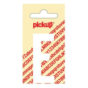 PU-WT-60mm-E PickUp sticker - Plakletter  E - Nobel - Wit - 60 mm