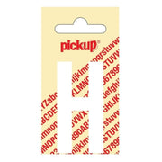PU-WT-60mm-H PickUp sticker - Plakletter  H - Nobel - Wit - 60 mm