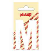 PU-WT-60mm-M PickUp sticker - Plakletter  M - Nobel - Wit - 60 mm