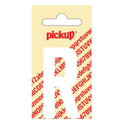 PU-WT-60mm-R PickUp sticker - Plakletter  R - Nobel - Wit - 60 mm