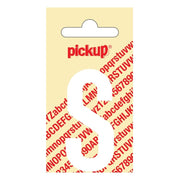 PU-WT-60mm-S PickUp sticker - Plakletter  S - Nobel - Wit - 60 mm