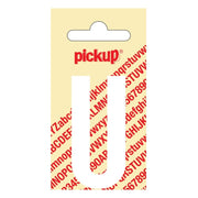 PU-WT-60mm-U PickUp sticker - Plakletter  U - Nobel - Wit - 60 mm