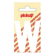 PU-WT-60mm-W PickUp sticker - Plakletter  W - Nobel - Wit - 60 mm