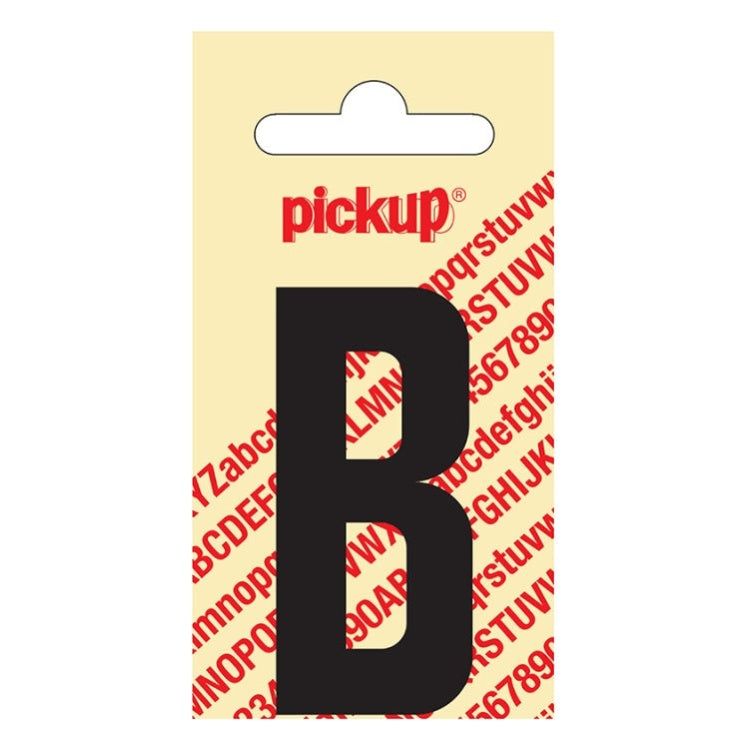 PU-ZW-60mm-B PickUp sticker - Plakletter  B - Nobel - Zwart - 60 mm