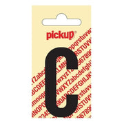 PU-ZW-60mm-C PickUp sticker - Plakletter  C - Nobel - Zwart - 60 mm