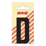 PU-ZW-60mm-D PickUp sticker - Plakletter  D - Nobel - Zwart - 60 mm