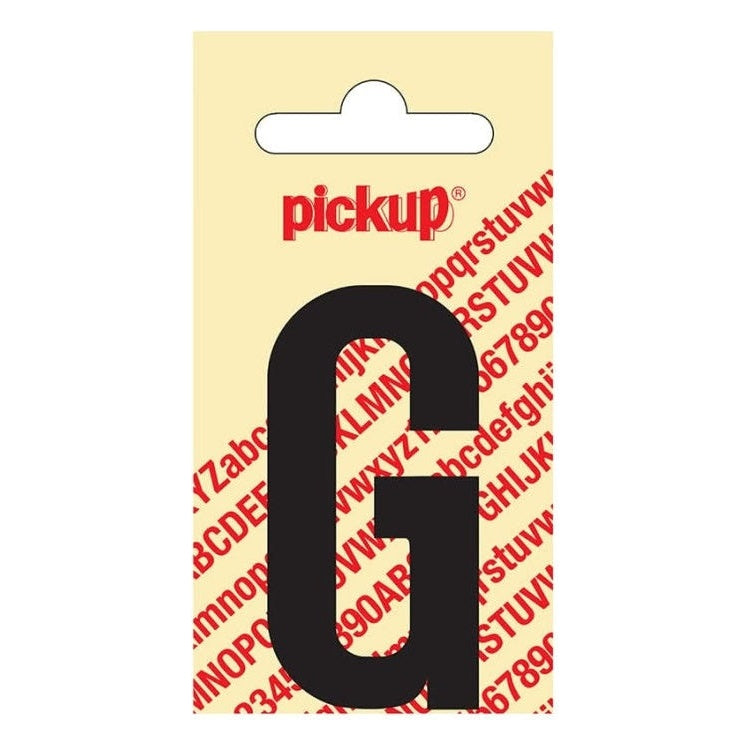 PU-ZW-60mm-G PickUp sticker - Plakletter  G - Nobel - Zwart - 60 mm