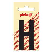 PU-ZW-60mm-H PickUp sticker - Plakletter  H - Nobel - Zwart - 60 mm