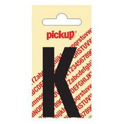 PU-ZW-60mm-K PickUp sticker - Plakletter  K - Nobel - Zwart - 60 mm