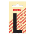 PU-ZW-60mm-L PickUp sticker - Plakletter  L - Nobel - Zwart - 60 mm