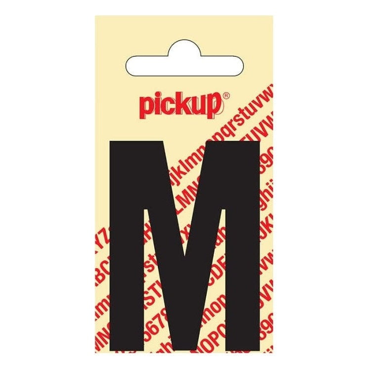 PU-ZW-60mm-M PickUp sticker - Plakletter  M - Nobel - Zwart - 60 mm