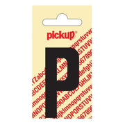 PU-ZW-60mm-P PickUp sticker - Plakletter  P - Nobel - Zwart - 60 mm
