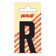 PU-ZW-60mm-R PickUp sticker - Plakletter  R - Nobel - Zwart - 60 mm