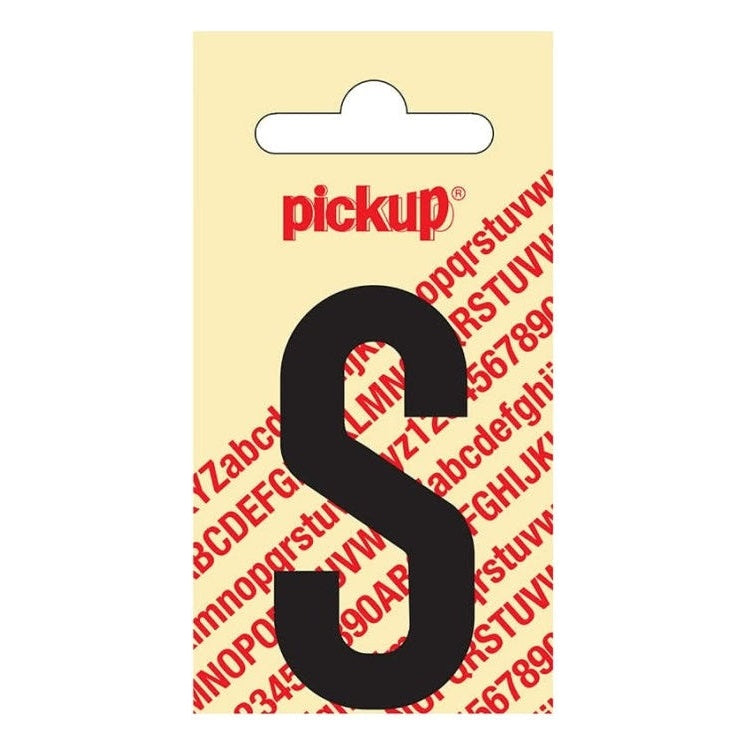 PU-ZW-60mm-S PickUp sticker - Plakletter  S - Nobel - Zwart - 60 mm