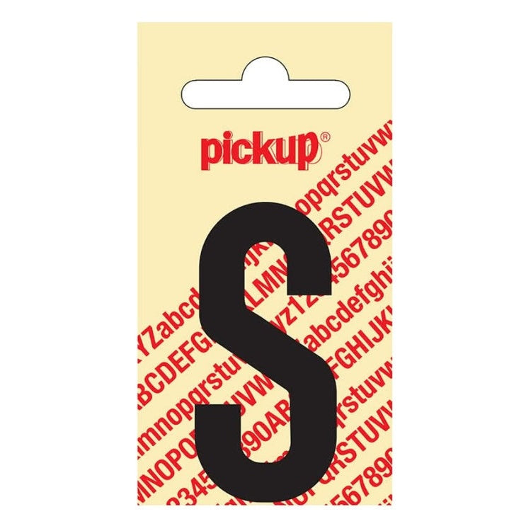PU-ZW-60mm-S PickUp sticker - Plakletter  S - Nobel - Zwart - 60 mm