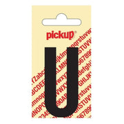 PU-ZW-60mm-U PickUp sticker - Plakletter  U - Nobel - Zwart - 60 mm