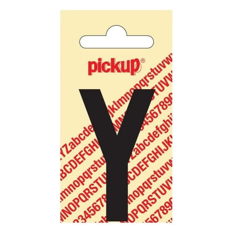 PU-ZW-60mm-Y PickUp sticker - Plakletter  Y - Nobel - Zwart - 60 mm