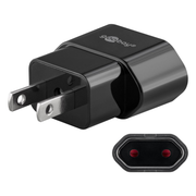 RA-EURC8-JP-ZW Reisadapter Europlug naar VS/Japan (type A) - Niet geaard - Zwart