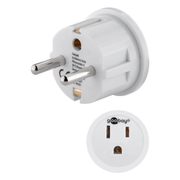 RA-JP-EUR-WT Reisadapter VS/Japan (type B) naar Europa (type E/F) -Geaard - Wit