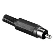 RCA-1-ZW RCA soldeerstekker - Zwart