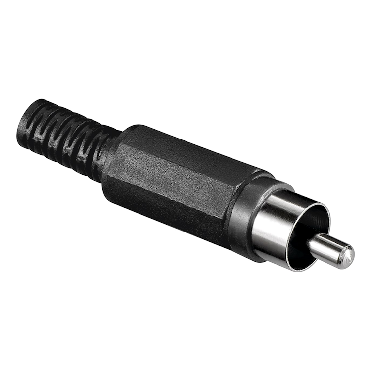 RCA-1-ZW RCA soldeerstekker - Zwart