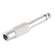 RCA-F-6.35M-NKL 6.35mm male jack naar RCA female adapter - Mono