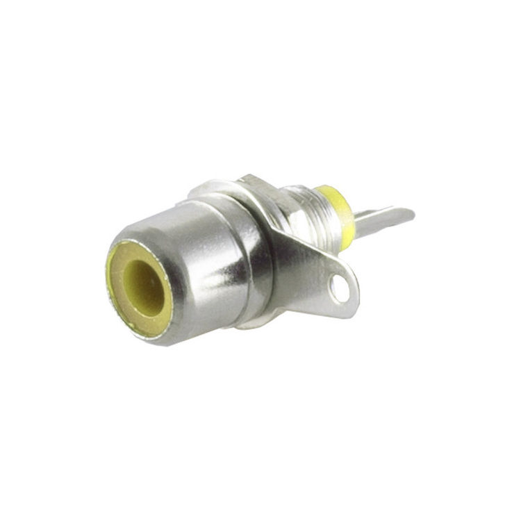 RCA-GL-SDL-NKL RCA Inbouw connector metaal - Geel