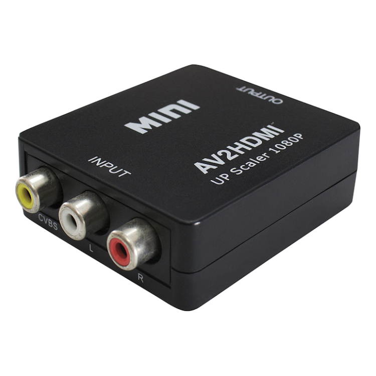 RCA-HDMI AV naar HDMI converter met upscaler - Zwart
