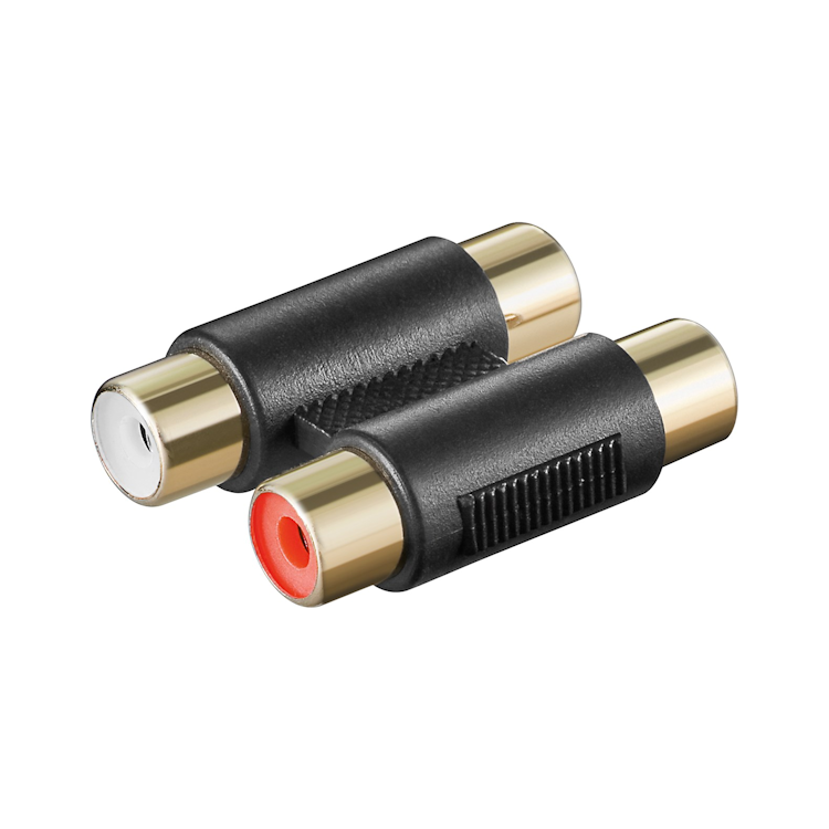 RCA-KF2-GP RCA female naar RCA female stereo koppelstuk - Gold-plated