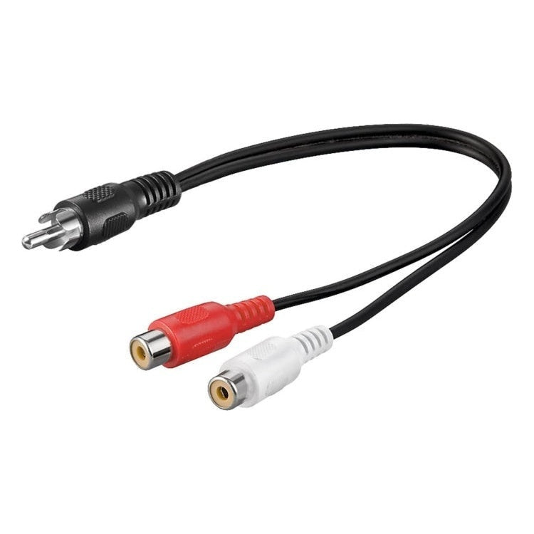 RCA-m-2xRCA RCA (m) naar 2x RCA (v) - Y kabel adapter - 20 cm