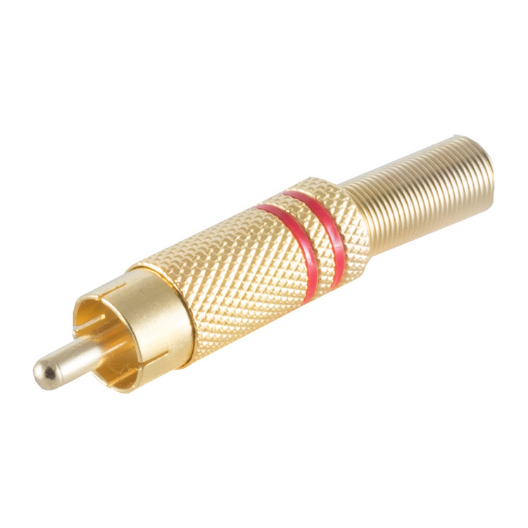 RCA-SDL-GP-RD Tulp soldeerstekker verguld - Rood