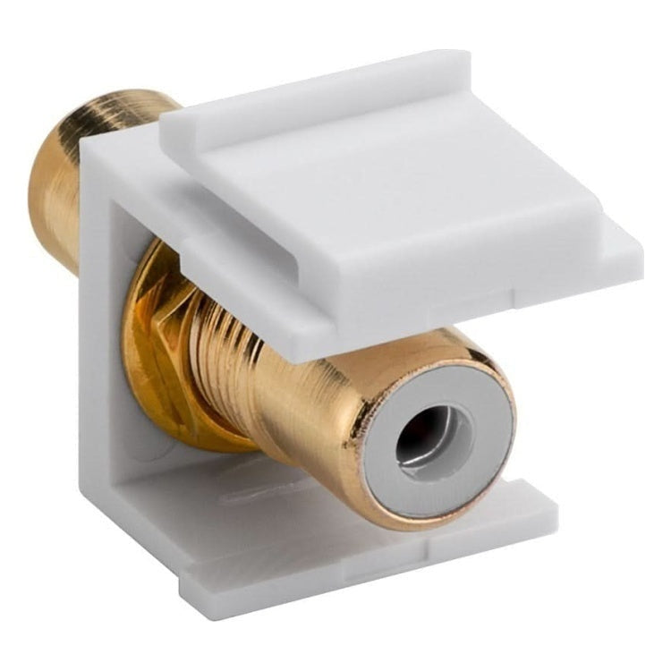 RCA-WT-KS-WT RCA vrouwelijk / Tulp keystone - Wit (linker kanaal) - Gold-plated - Wit